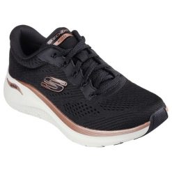 Buty do chodzenia damskie Skechers Bkrg Arch Fit. Czarne buty do biegania Skechers, bez wzorów, z materiału, bez zapięcia, do biegania, skechers sport. Za 379.99 zł.