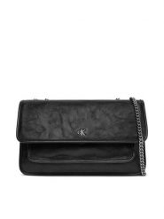 Calvin Klein Jeans Torebka Chain Ew Flap Conv Chain Bag LV04K3084G Czarny. Czarne kopertówki Calvin Klein Jeans, bez wzorów, z jeansu, wizytowe, bez dodatków. Za 349.99 zł.