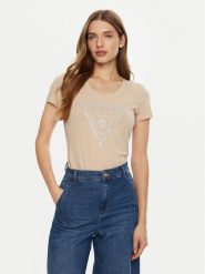 Guess T-Shirt W5RI11 J1314 Beżowy Regular Fit. Brązowe t-shirty Guess, m, z aplikacjami, z bawełny, bez kołnierzyka, bez ramiączek. Za 109.99 zł.