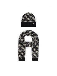 Guess Zestaw szalik i czapka GFBOX WP6401 Czarny. Czarne szaliki i kominy Guess, z aplikacjami, z wiskozy. Za 294.99 zł.