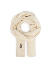 Polo Ralph Lauren Szalik 455P23849001 Kremowy. Białe szaliki i kominy Polo Ralph Lauren, bez wzorów, z wełny. Za 599.99 zł.
