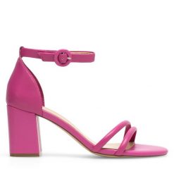 Sandały Sergio Bardi. Czerwone sandały Sergio Bardi, bez wzorów, bez obcasa, na słupku, bez zapięcia. Za 269.99 zł.