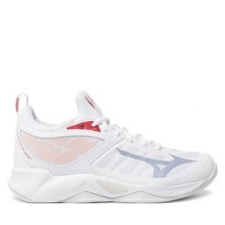 Buty halowe Mizuno. Białe buty sportowe lifestyle Mizuno, bez wzorów, bez zapięcia, mizuno wave. Za 399.99 zł.