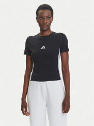 Adidas T-Shirt Essentials 3-Stripes JC8325 Czarny Slim Fit. Czarne t-shirty adidas, m, bez wzorów, z bawełny, bez kołnierzyka, bez ramiączek. Za 109.99 zł.
