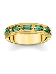 Thomas Sabo Pozłacany pierścionek z kryształami rozmiar: 60. Żółte pierścionki thomas sabo, z kryształem, pozłacane. Za 654.95 zł.