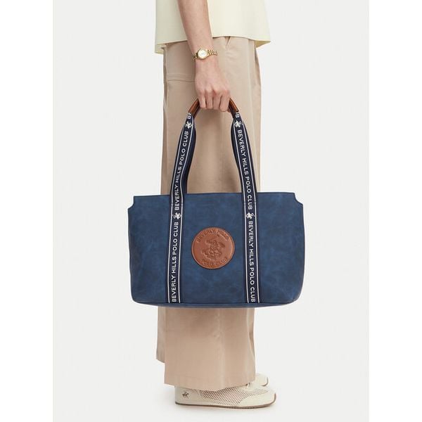 Torebka Beverly Hills Polo Club. Niebieskie shopper bag Beverly Hills Polo Club, bez wzorów, bez dodatków. Za 179.99 zł.