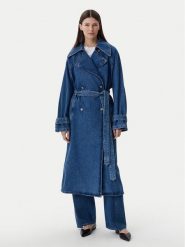 HUGO Trencz Garena 50532056 Niebieski Relaxed Fit. Niebieskie płaszcze Hugo, xl, bez wzorów, z bawełny, bez kaptura. Za 589.99 zł.