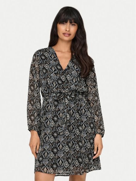 ONLY Sukienka codzienna Cera 15236376 Czarny Regular Fit. Czarne sukienki ONLY, na co dzień, xs, bez wzorów, z syntetyku, bez kołnierzyka, bez ramiączek, proste. Za 129.99 zł.