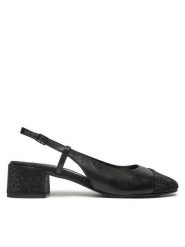 Tory Burch Sandały Cap-Toe Pave Singback Pump 160256 Czarny. Czarne sandały Tory Burch, bez wzorów, ze skóry, bez obcasa, na słupku, bez zapięcia. Za 1,669.00 zł.