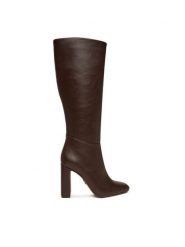 Steve Madden Kozaki Ally SM11002627 Brązowy. Brązowe kozaki Steve Madden, bez wzorów, ze skóry, bez obcasa, na słupku, bez zapięcia. Za 729.99 zł.