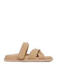 DeeZee Klapki CEO-LB-P2132 Beżowy. Brązowe klapki DeeZee, bez wzorów, ze skóry, bez obcasa, bez zapięcia. Za 129.99 zł.