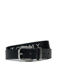 Tommy Jeans Pasek Damski Tjw Bold Leather 3.0 AW0AW16255 Czarny. Czarne paski Tommy Jeans, bez wzorów, z jeansu. Za 149.99 zł.