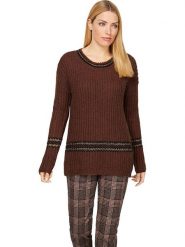 Heine Sweter w kolorze brązowym rozmiar: 38. Brązowe swetry Heine, bez wzorów, ze splotem, bez ramiączek. Za 66.00 zł.
