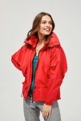 Kurtka wiatrówka z kapturem. Czerwone kurtki MOODO, s, bez wzorów, z poliesteru, z kapturem. W wyprzedaży za 44.99 zł.