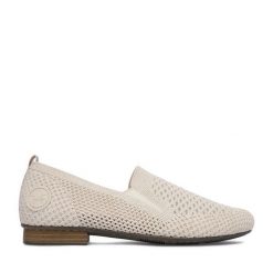 Półbuty Rieker. Brązowe półbuty wsuwane Rieker, bez wzorów, bez obcasa, na płaskiej podeszwie. Za 319.99 zł.