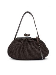 Weekend Max Mara Torebka 2615511105650 Brązowy ciemny. Brązowe kopertówki Weekend Max Mara, bez wzorów, z materiału, wizytowe, bez dodatków. Za 1,579.00 zł.