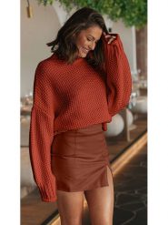 LA Angels Sweter w kolorze czerwonobrązowym rozmiar: M. Brązowe swetry LA Angels, m, bez wzorów, bez ramiączek. Za 127.35 zł.