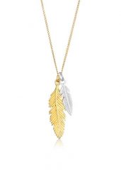 Elli Damski pióro wisiorek Boho Look Trend dwukolorowy ze srebra próby 925 Sterling Silver Naszyjniki 1 ct. Szare naszyjniki Elli, z materiału, pozłacane. Za 293.99 zł.