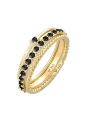 Elli Damski zestaw elegancki Solitaire skręcony Twisted Trend z czarnym kryształem w srebrze925 Sterling Silver Pierścionki 1 ct. Czarne pierścionki Elli, srebrne. Za 368.99 zł.