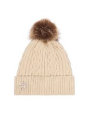 Liu Jo Czapka 2F6008 MA33S Kremowy. Białe czapki zimowe Liu Jo, bez wzorów. Za 249.99 zł.
