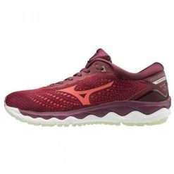 Buty do biegania damskie Mizuno Wave Sky 3 bordowe. Czerwone buty do biegania Mizuno, bez wzorów, z materiału, bez zapięcia, do biegania, mizuno wave. Za 720.65 zł.