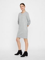 Vero Moda Sukienka "Doffy" w kolorze szarym rozmiar: XXL. Szare sukienki Vero Moda, na co dzień, xxl, bez wzorów, bez kołnierzyka, bez ramiączek, midi, proste. Za 92.21 zł.