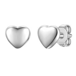Lulu & Jane Kolczyki wkretki Serce z mosiadzu w srebrze 1 ct Damski. Szare kolczyki Lulu & Jane, srebrne. Za 129.99 zł.