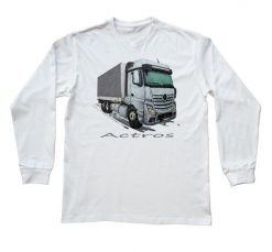 Mercedes-Benz Actros — bluzka z długim rękawem. Białe bluzki nikiniki, s, bez wzorów, z bawełny, bez kołnierzyka, bez ramiączek. W wyprzedaży za 75.65 zł.
