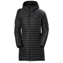 Damska długa kurtka izolacyjna Helly Hansen sirdal. Czarne kurtki Helly Hansen, na zimę, s, bez wzorów, z materiału, z kapturem. Za 745.50 zł.