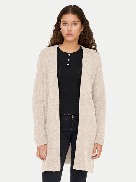 ONLY Kardigan Talio 15358604 Beżowy Regular Fit. Brązowe swetry ONLY, s, bez wzorów, z syntetyku, bez ramiączek. Za 169.99 zł.