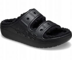 Klapki Dla Dorosłych Crocs Baya Cozzy Sandal. Brązowe klapki Crocs, bez wzorów, z materiału, bez obcasa, bez zapięcia. Za 149.99 zł.