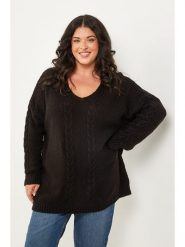 Curvy Lady Sweter w kolorze czarnym rozmiar: 44/46. Czarne swetry Curvy Lady, bez wzorów, klasyczne, bez ramiączek. Za 160.95 zł.