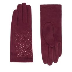Rękawiczki Nine West. Czerwone rękawiczki Nine West, bez wzorów, z dzianiny. Za 39.99 zł.