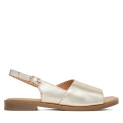 Sandały Lasocki. Żółte sandały Lasocki, bez wzorów, bez obcasa, na płaskiej podeszwie, bez zapięcia. Za 149.99 zł.
