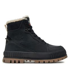 Trapery Palladium. Czarne traperki Palladium, bez wzorów, bez obcasa, bez zapięcia. Za 779.99 zł.