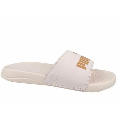 Klapki damskie Puma Popcat 20 Coquette. Czerwone klapki Puma, bez wzorów, z materiału, bez obcasa, bez zapięcia. Za 204.00 zł.