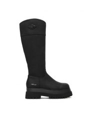 REPLAY Kozaki GWL72.000.C0025S Czarny. Czarne kozaki Replay, bez wzorów, ze skóry, bez obcasa, na płaskiej podeszwie, bez zapięcia. Za 709.99 zł.