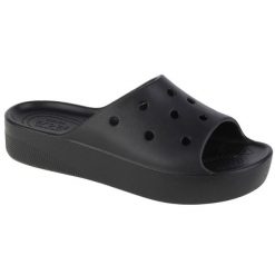 Crocs Classic Platform Slide W Kapcie Damskie. Czarne kapcie Crocs, bez wzorów, z nylonu. Za 308.00 zł.