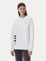 Karl Lagerfeld Jeans Bluza A1W20076 Biały Relaxed Fit. Białe bluzy Karl Lagerfeld Jeans, m, bez wzorów, z bawełny, bez kaptura. Za 489.99 zł.