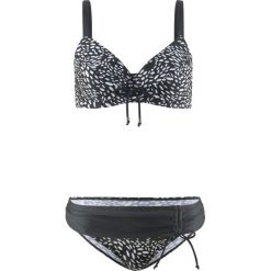 Bikini na fiszbinach "minimizer" (2 części) bonprix czarno-biały. Bikini marki 4f. Za 109.99 zł.