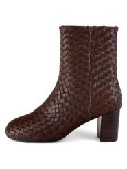 Loft37 Skórzane botki w kolorze brązowym rozmiar: 35. Brązowe botki loft37, bez wzorów, eleganckie, z okrągłym noskiem, bez obcasa, bez zapięcia. Za 608.99 zł.