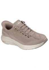 Buty sportowe damskie Skechers Contour Foam Golden Hour. Brązowe buty do biegania Skechers, bez wzorów, z materiału, bez zapięcia, do biegania. Za 388.50 zł.