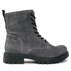 Botki Josef Seibel. Szare botki Josef Seibel, bez wzorów, bez obcasa, na płaskiej podeszwie, bez zapięcia. Za 399.99 zł.