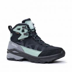Buty sportowe trekkingowe damskie Aku Adapta Gore-tex. Czarne buty trekkingowe Aku, bez wzorów, z gore-texu, bez zapięcia, trekkingowe, gore-tex. Za 399.00 zł.