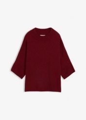 Sweter o pudełkowym kroju z mieszanki wiskozy. Czerwone swetry bonprix, bez wzorów, z wiskozy, bez ramiączek. Za 97.99 zł.