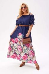 Granatowa sukienka hiszpanka MAXI z kwiatowym printem PLUS SIZE XXL OVERSIZE. Czerwone sukienki Moda Size Plus Iwanek, na co dzień, l, z aplikacjami, z elastanu, eleganckie, bez kołnierzyka, plus size, bez ramiączek, maxi, dopasowane. W wyprzedaży za 169.90 zł.