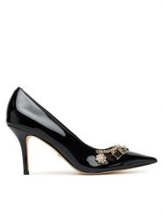 Guess Szpilki FLTNN2 PAF08 Czarny. Czarne szpilki Guess, z aplikacjami, ze skóry, bez obcasa, na szpilce, bez zapięcia. Za 649.99 zł.