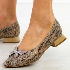 Złote wąż ażurowe baleriny damskie na obcasie M.Daszyński Sa178a-3. Żółte baleriny M.Daszyński, w ażurowe wzory, ze skóry, eleganckie, bez obcasa, na obcasie, bez zapięcia. Za 179.00 zł.