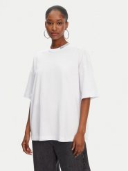 Juicy Couture T-Shirt Boyfriend JCTES09 Biały Relaxed Fit. Białe t-shirty Juicy Couture, xxs, bez wzorów, z bawełny, bez kołnierzyka, bez ramiączek. Za 149.99 zł.