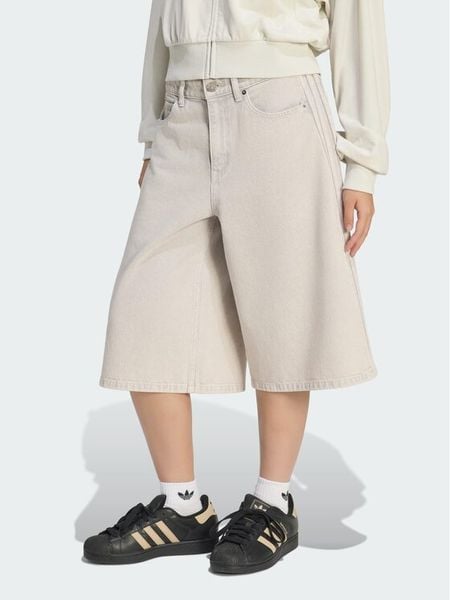 Adidas Bermudy KQ6477 Beżowy jasny Oversize. Brązowe szorty adidas, bez wzorów, z bawełny. Za 246.99 zł.